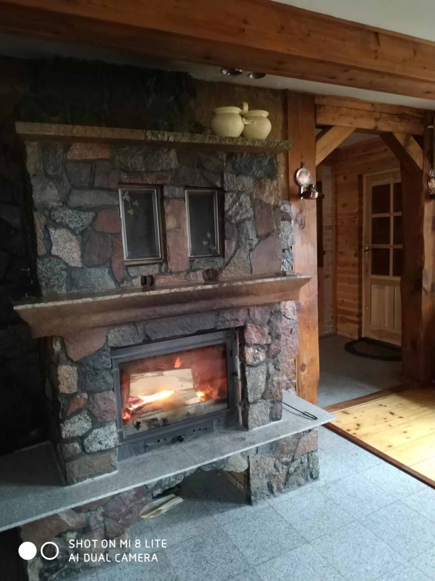 Dom Z Sauna - Lugiele Dzierwiany Bagian luar foto